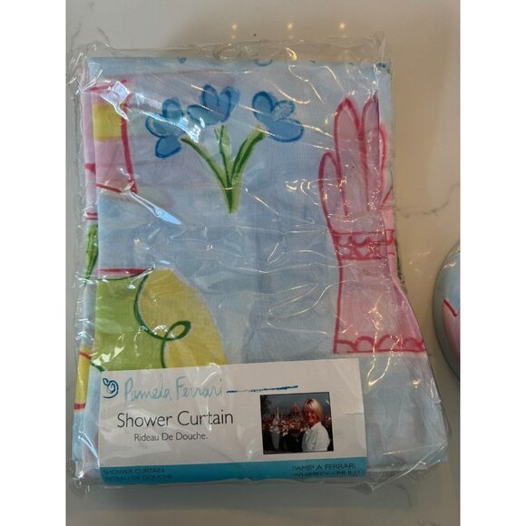 REDUCED NEW GIRL'S Shower Curtain Set - Kids Bath Wastebasket + Curtain + Hooks… - Picture 11 of 15